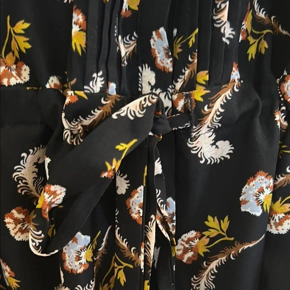 Banana Republic Blue and Orange Long Sleeve V-Neck Dress - Picture 4 of 5